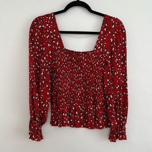 Sanctuary Red Cheetah Blouse